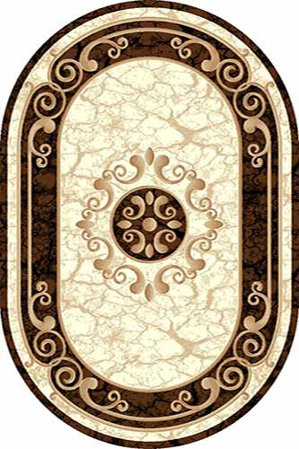 Овальный ковер VISION DELUXE carving D045 CREAM-BROWN