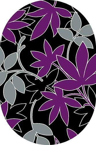 Овальный ковер VISION DELUXE carving V814 BLACK-VIOLET