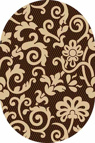Овальный ковер VISION DELUXE carving V824 BROWN