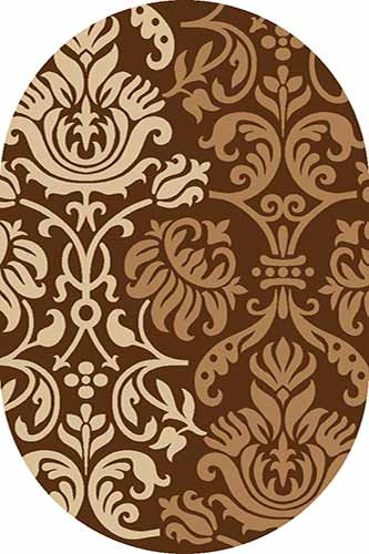 Овальный ковер VISION DELUXE carving V826 BROWN