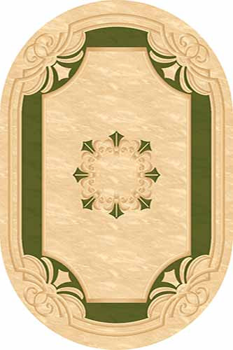 Овальный ковер KAMEA carving 5333 CREAM-GREEN
