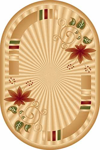 Овальный ковер KAMEA carving D049 BEIGE