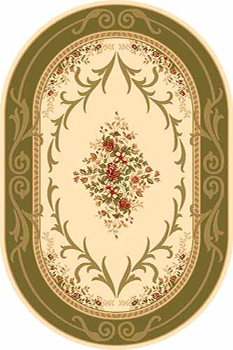 Овальный ковер KAMEA carving D142 CREAM-GREEN