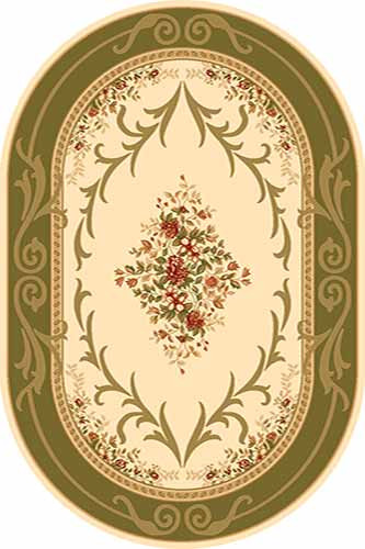 Овальный ковер KAMEA carving D142 CREAM-GREEN