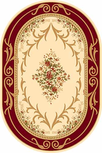 Овальный ковер KAMEA carving D142 CREAM-RED